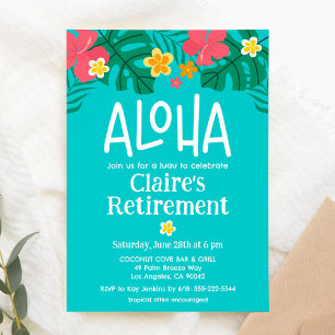 Invitation Parti de retraite Tropical Luau Aloha
