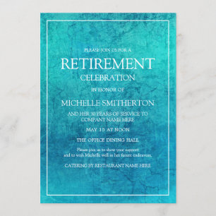 Invitation Parti de retraite Turquoise Turquoise moderne