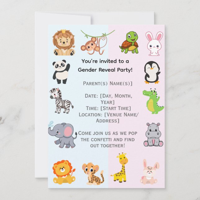Invitation Parti de révélation de genre (Devant)