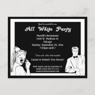 Invitation Parti Décontracté Ou Formel De L'Entier Blanc