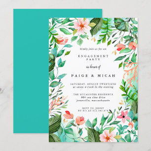 Invitation Parti d'engagement botanique tropical