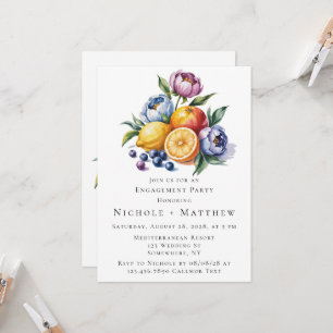 Invitation Parti d'engagement Citrus Bouquet Méditerranéen