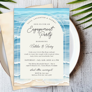 Invitation Parti d'engagement de plage tropicale Vague océa