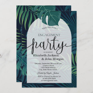 Invitation Parti d'engagement des Feuilles de Palme Exotique