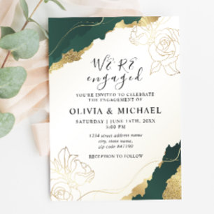 Invitation Parti d'engagement Emerald Gold