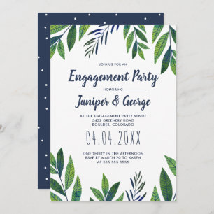 Invitation Parti d'engagement Emerald Greenery