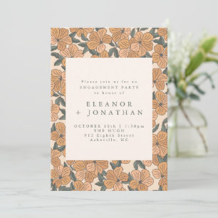 Invitation Parti d'engagement floral Jaune Boho moderne