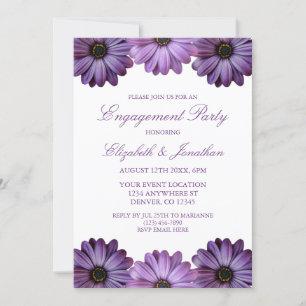 Invitation Parti d'engagement floral pourpre