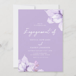 Invitation Parti d'engagement floral pourpre