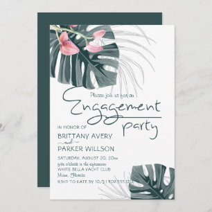 Invitation Parti d'engagement floral tropical