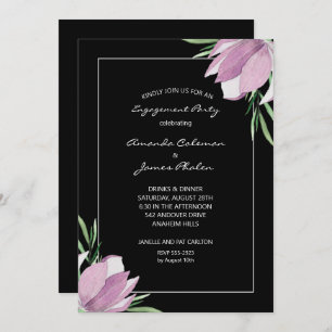 Invitation Parti d'engagement Magnolia Watercolor