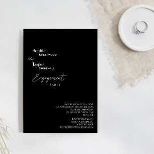 Invitation Parti d'engagement noir classique moderne