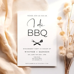 Invitation Parti d'engagement pour le barbecue moderne