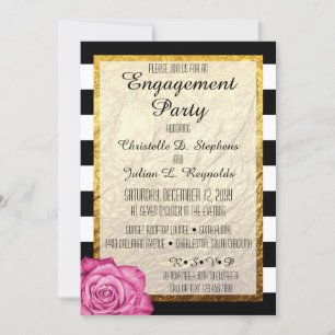 Invitation Parti d'engagement pour les huiles d'or de rose mo