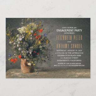 Invitation Parti d'engagement rustique du vase de fleurs uniq
