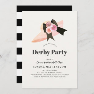 Invitation Parti Derby du grand Casquette rose