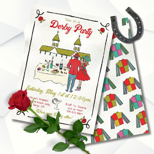 Invitation Parti Derby Whimsical Dessin À La Main