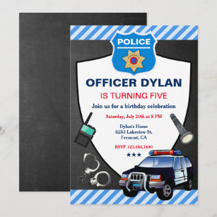 Invitations Faire Part Cartes Anniversaire Policiers Zazzle Fr