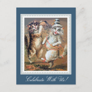 Invitation Parti des chats Confetti-Tossing