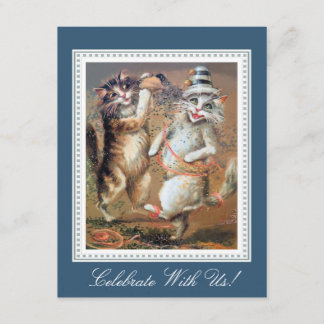 Invitation Parti des chats Confetti-Tossing