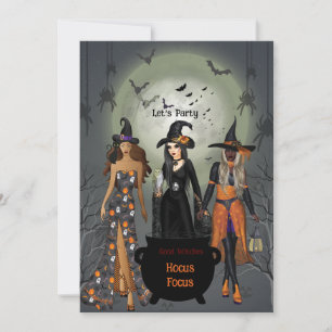 Invitation Parti des sorcières éffrayantes d'Halloween