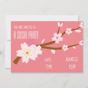 Invitation Parti des sushis japonais