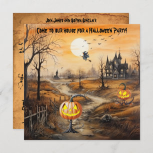 Invitation Parti d'Halloween Citrouille