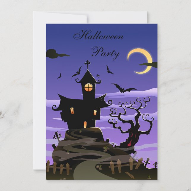Invitation Parti d'Halloween de la Maison Éffrayante (Devant)