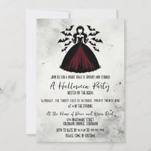 Invitation Parti d'Halloween de la reine Vampire