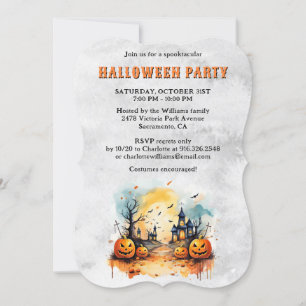 Invitation Parti d'Halloween Éffrayant déplaisant
