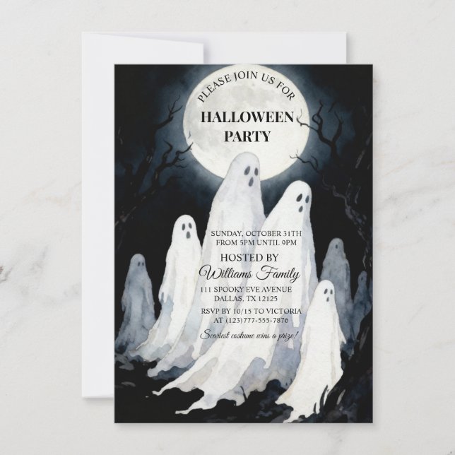 Invitation Parti d'Halloween Éffrayant Spooktaculaire (Devant)