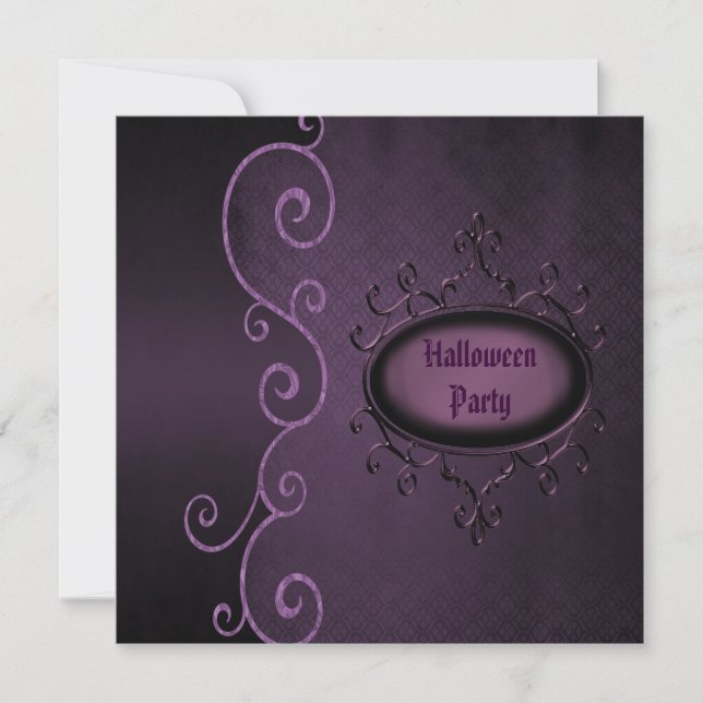 Invitation Parti d'Halloween gothique et Vintage (Devant)