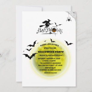 Invitation Parti d'Halloween Pleine lune Spooktaculaire