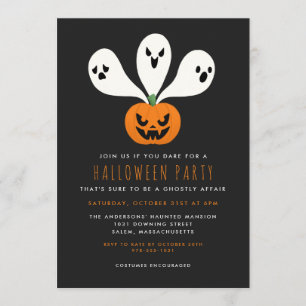 Invitation Parti d'Halloween pour les affaires ghosts