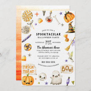 Invitation Parti d'Halloween sclérosé  Script rustique mou
