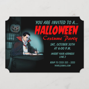 Invitation Parti d'Halloween vampire