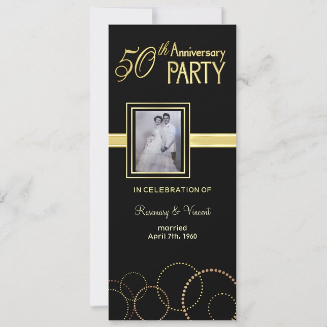 Invitation Parti du 50e anniversaire du Mariage - Photo Facul (Devant)