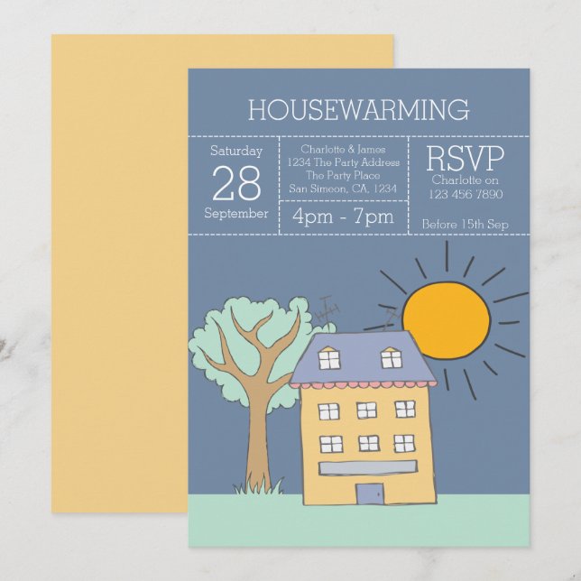 Invitation Parti du réchauffement de la maison (Devant / Derrière)