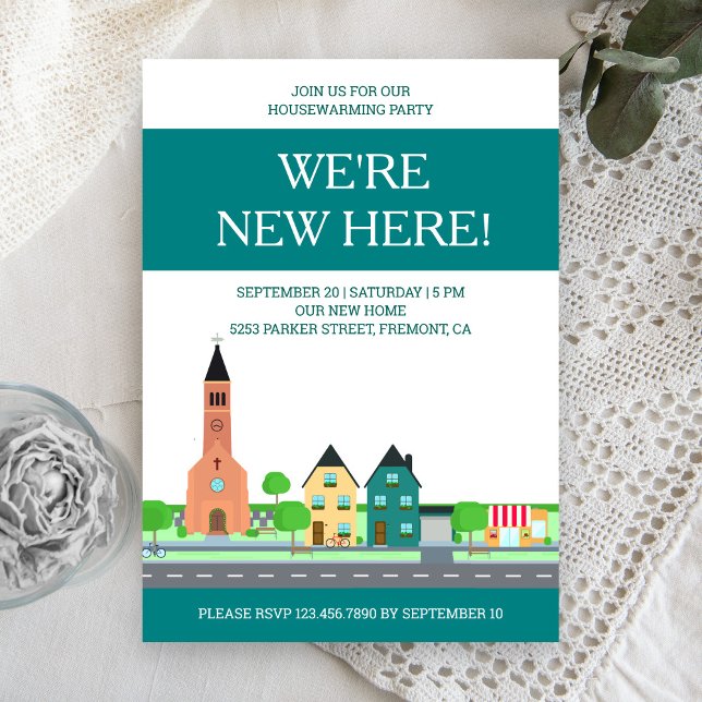 Invitation Parti du réchauffement des ménages de quartier mod (Créateur téléchargé)