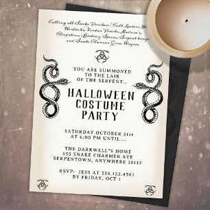 Invitation Parti du serpent d'Halloween adulte