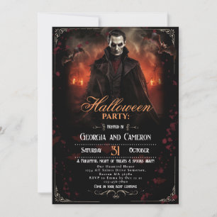 Invitation Parti éffrayant Dracula Halloween