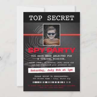 Invitation Parti espion agent secret