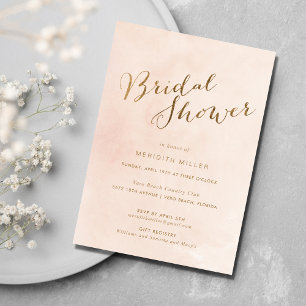 Invitation Parti Fête des mariées or rose