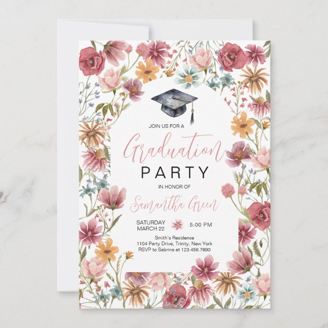 Invitation Parti fleur sauvage (Devant)