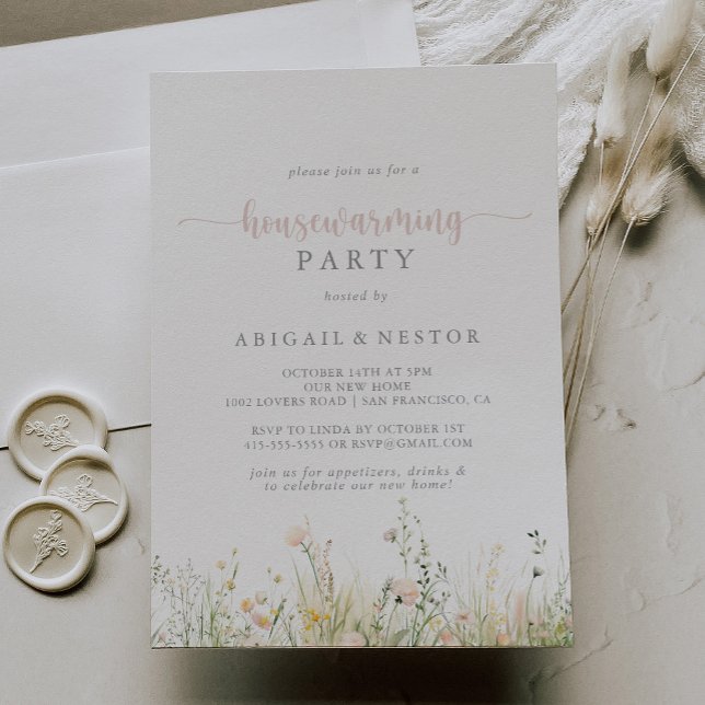 Invitation Parti Fleur sauvage Boho de la verdure (Créateur téléchargé)
