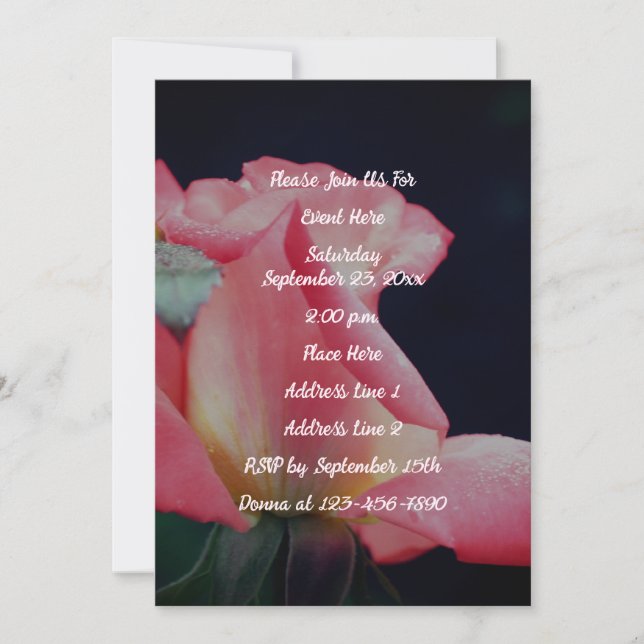 Invitation Parti Floral Rosebud Rose (Devant)