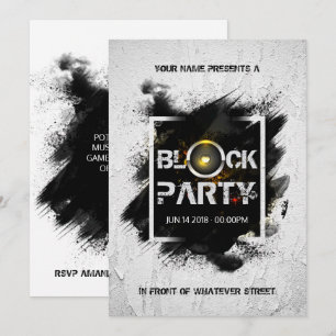 Invitation Parti Grunge Block moderne