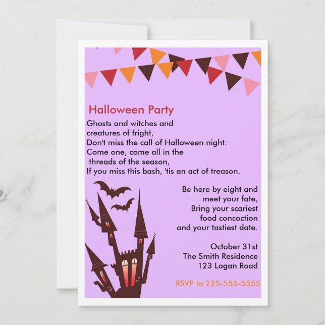 Invitation Parti Halloween (Devant)