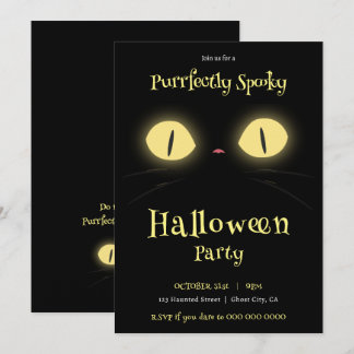 Invitation Parti Halloween Amoureux de les chats parfaitement