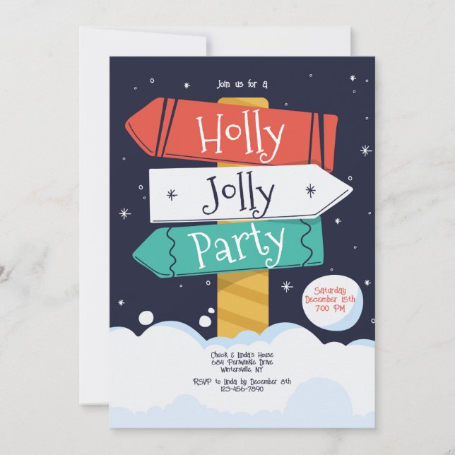 Invitation Parti Holly Jolly (Devant)